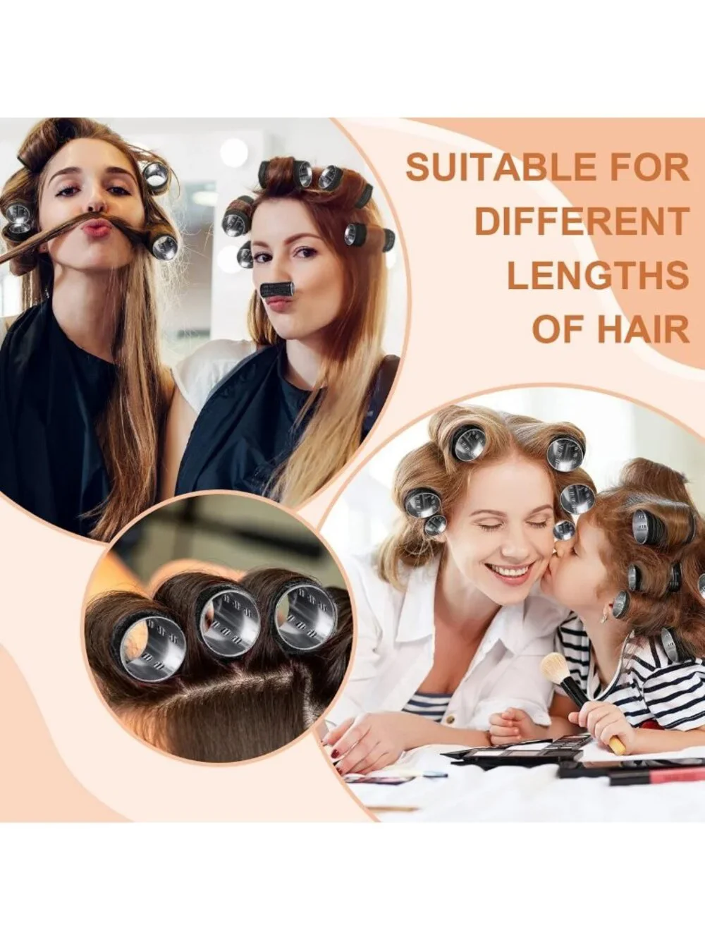37 Pcs Thermal Hair Rollers Set with Clips & Comb - Self Grip Styling Tools